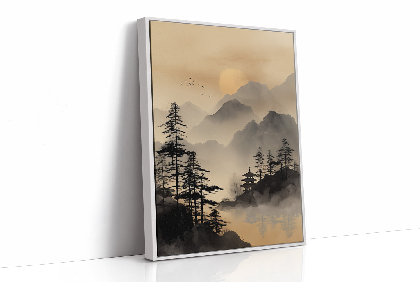 Misty Pagoda Among Mountain Pines