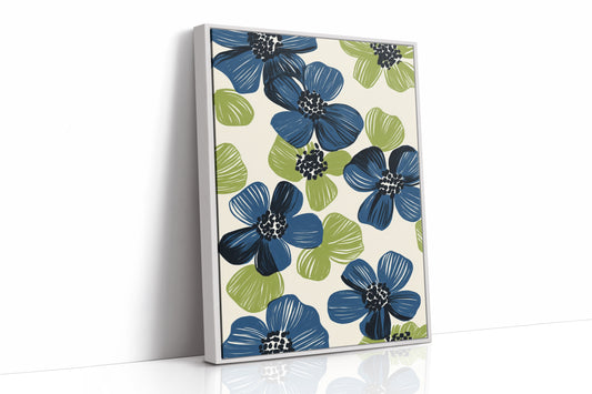 Summer Blossoms Drift In Navy