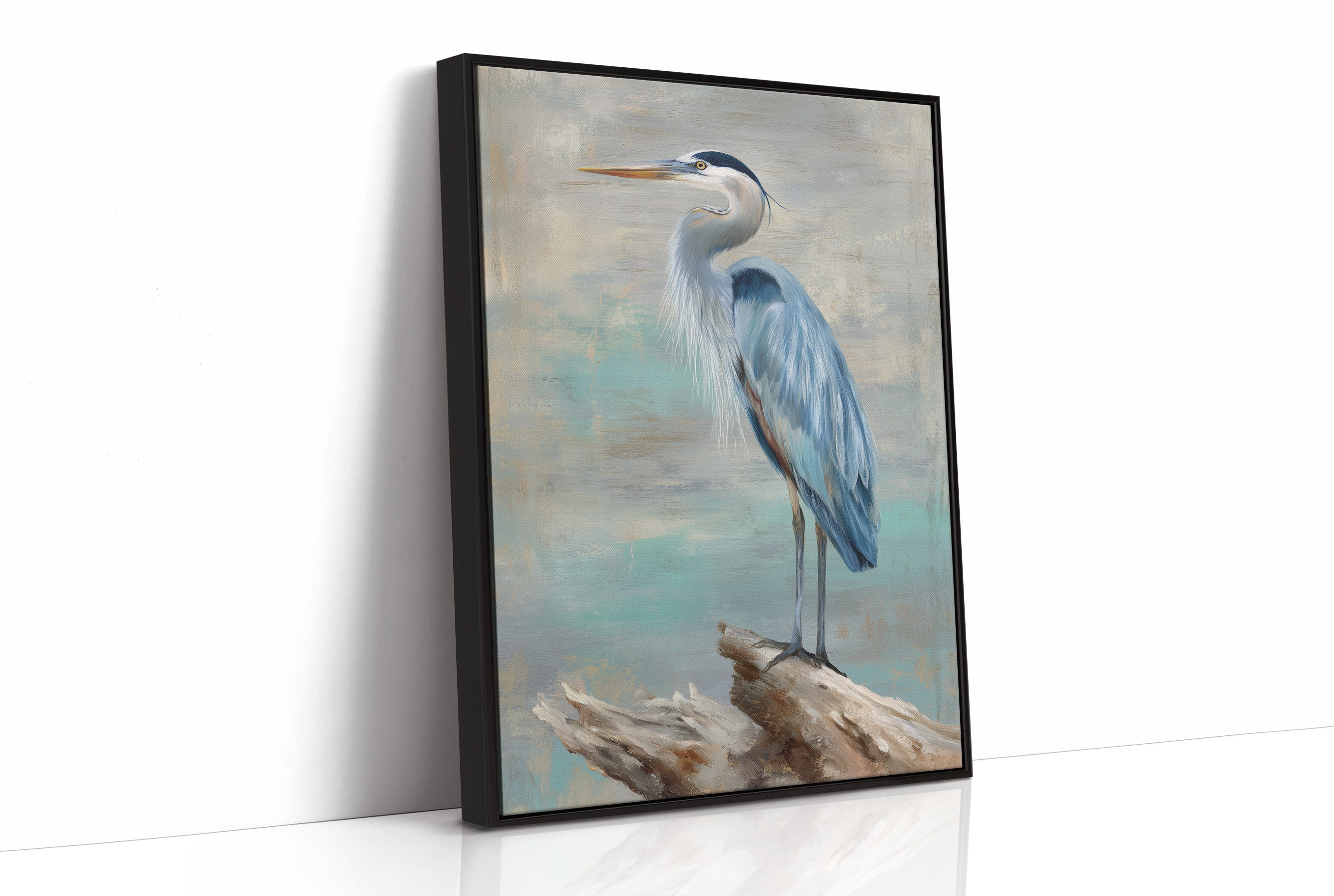 Blue Stillness On Driftwood Perch