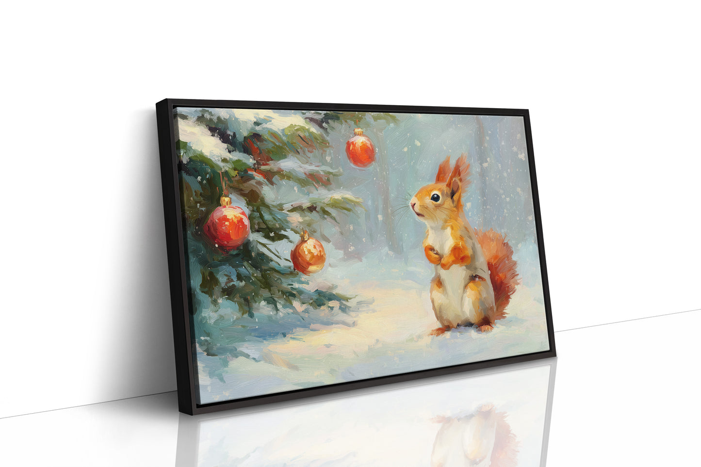 Winter Squirrel Discovers Christmas Magic