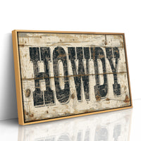 Howdy Weathered Wood Sign