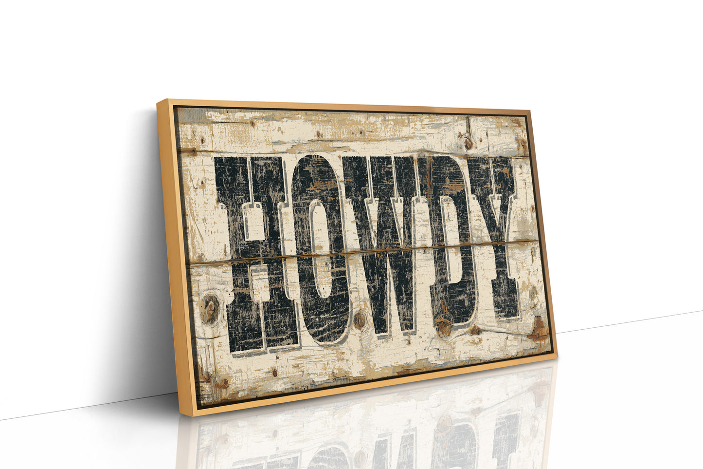Howdy Weathered Wood Sign