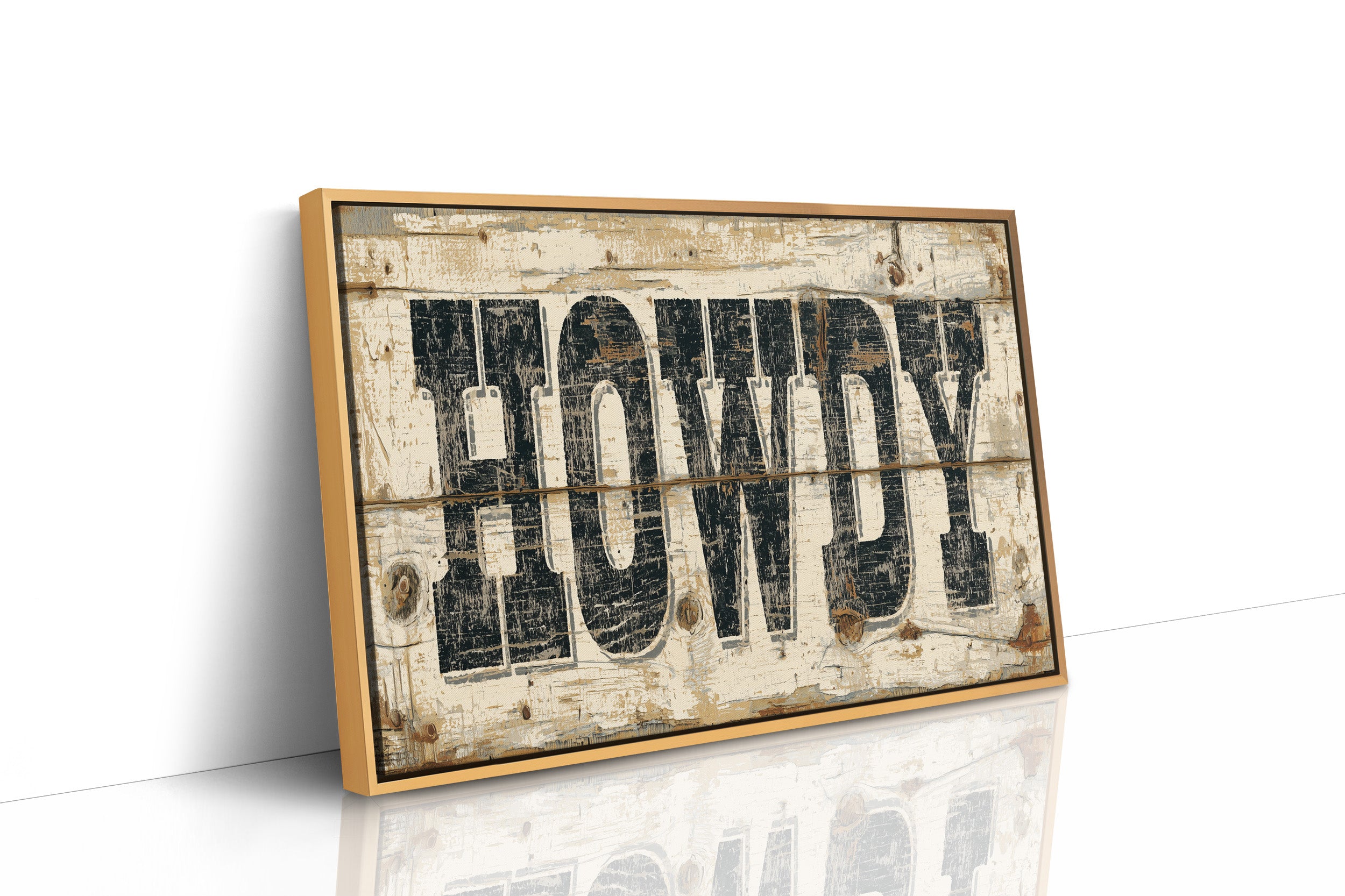 Howdy Weathered Wood Sign