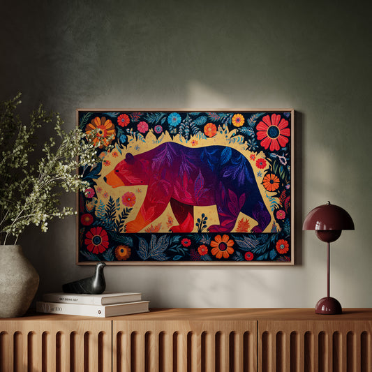 Twilight Bear Among Summer Blooms