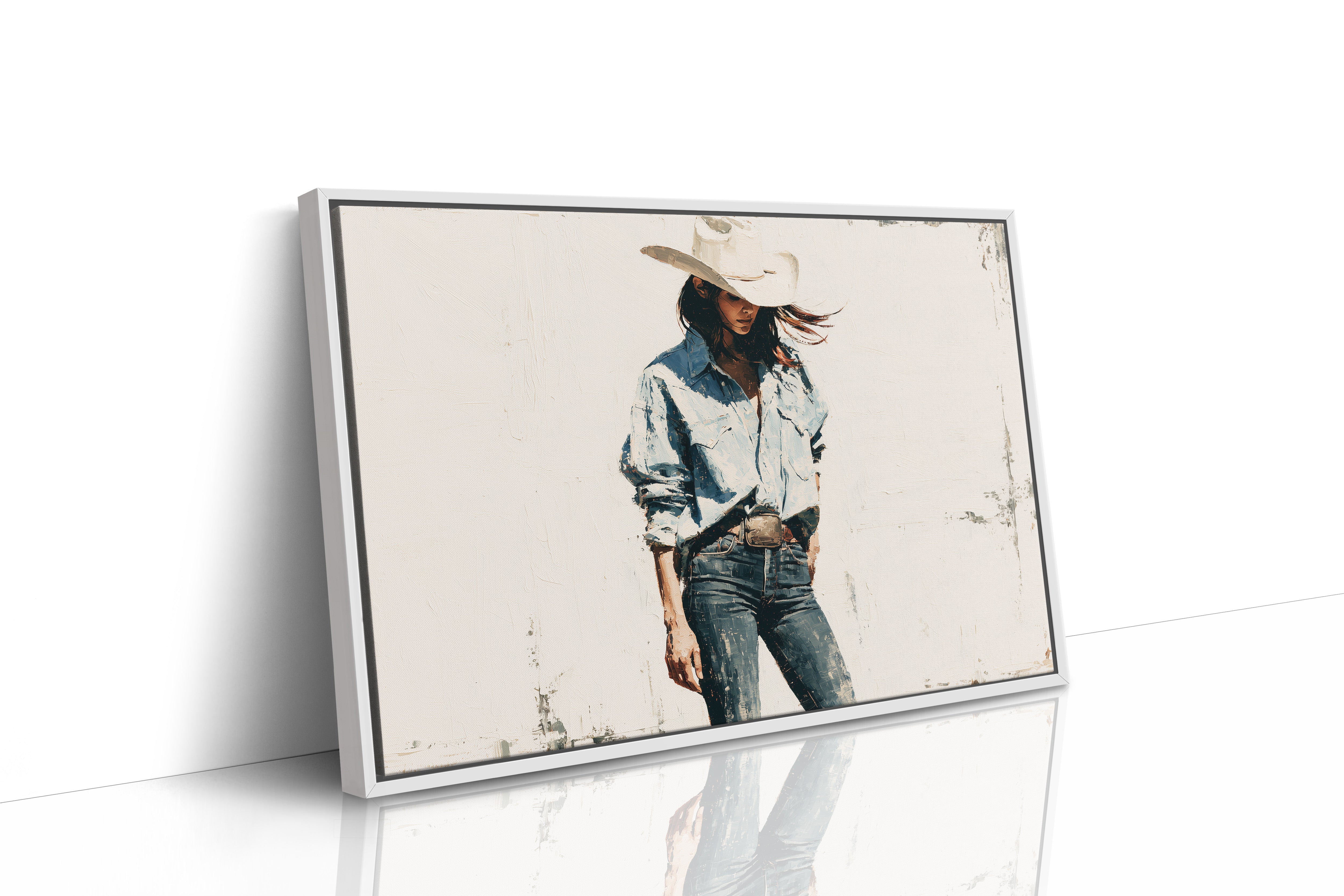 Denim Shirt, White Hat Stance