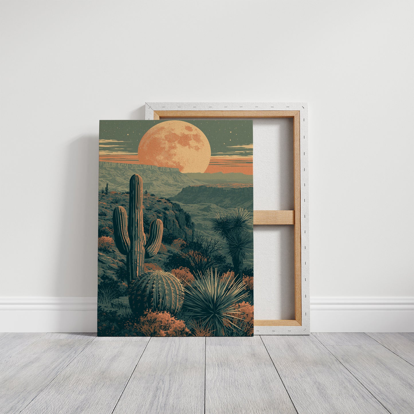 Coral Moon Over the Canyon