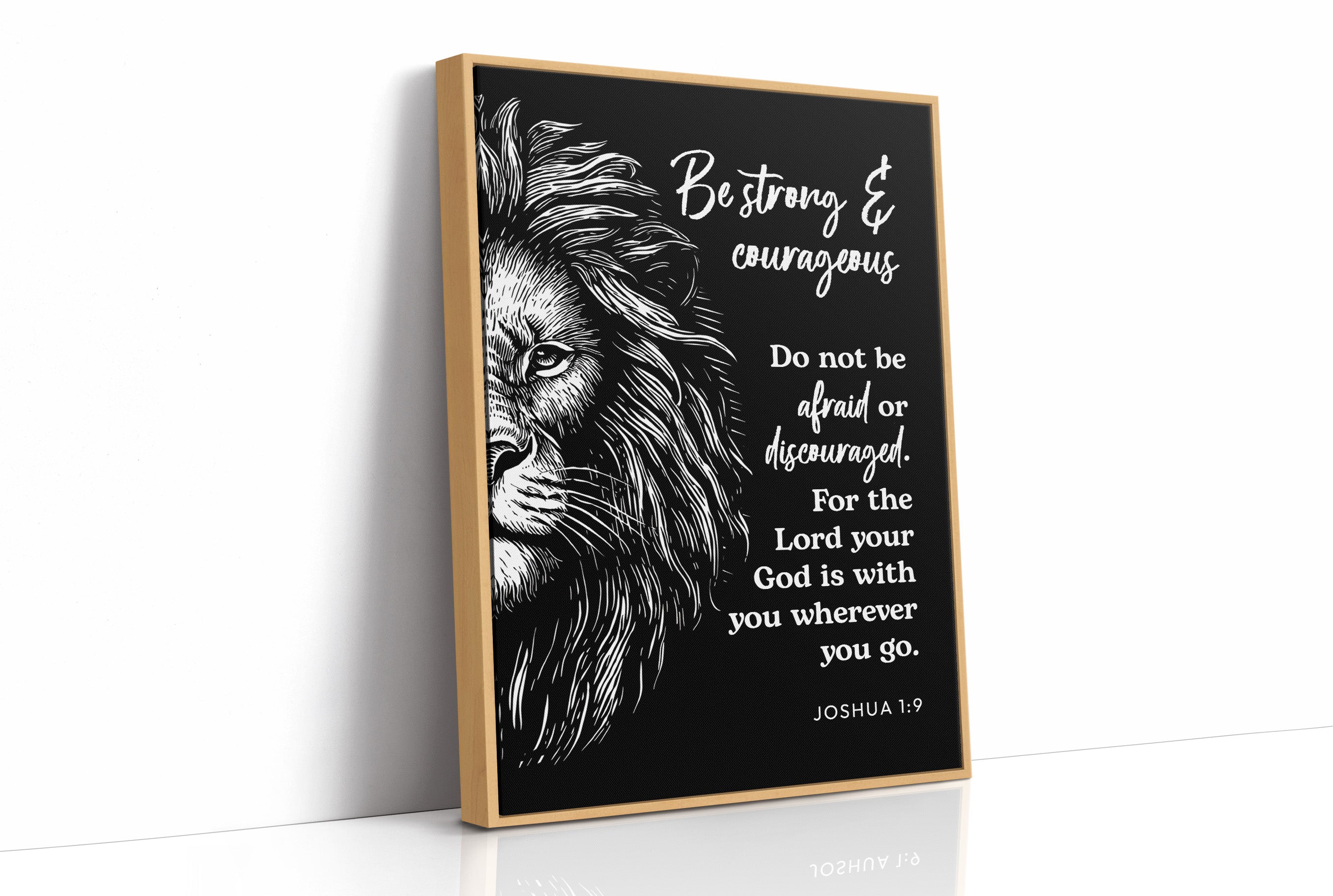 Be Strong and Courageous Lion Scripture
