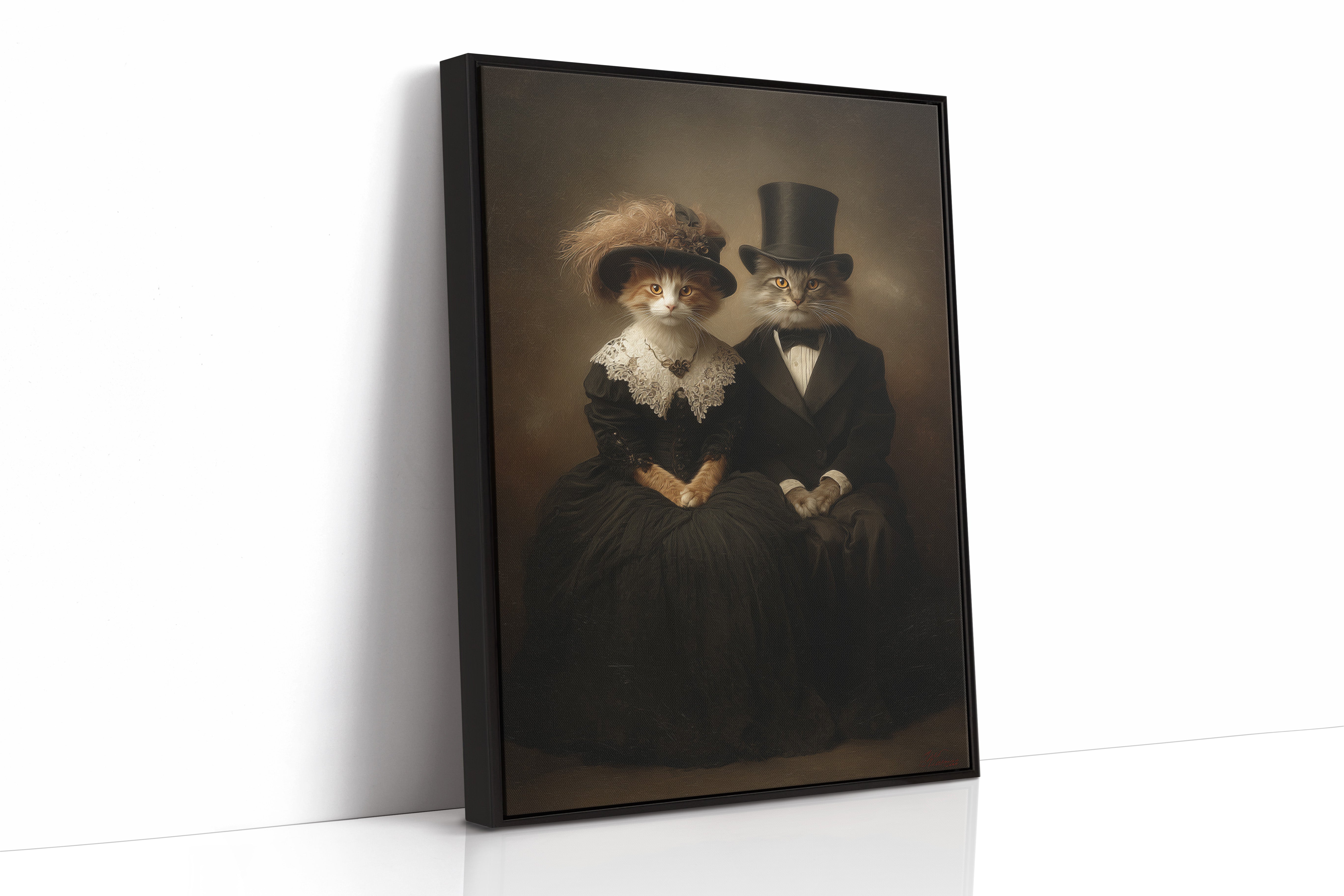Feline Elegance in Vintage Attire