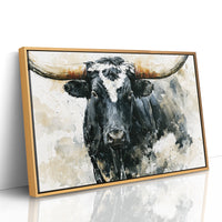 Ink Wash Longhorn Close-Up