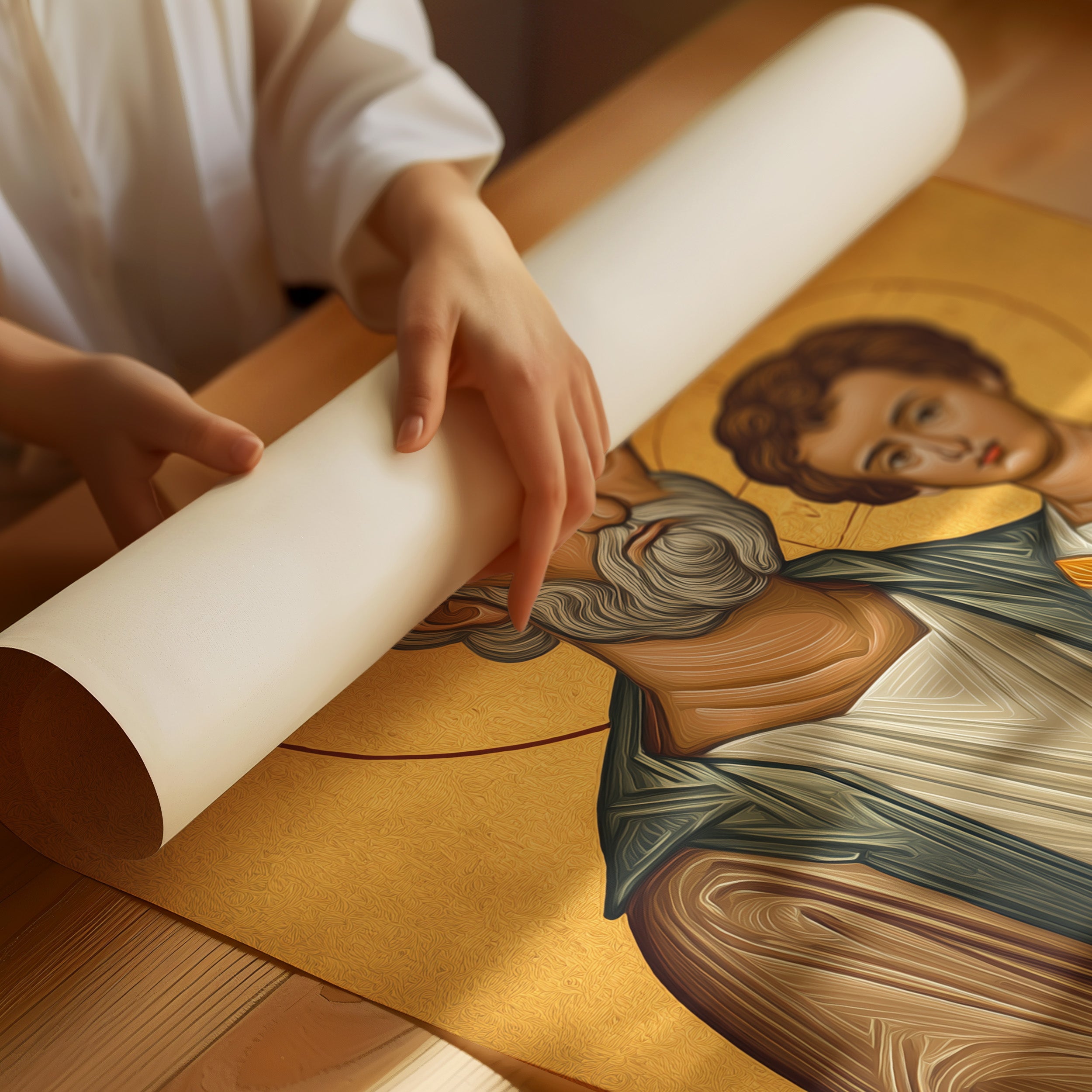 Sacred Gold Upon Weathered Wood