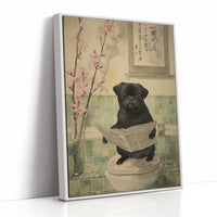 Pug's Morning News And Cherry Blossoms