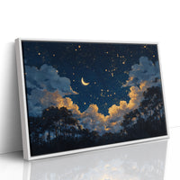 Crescent Sky Above Forest Silhouettes