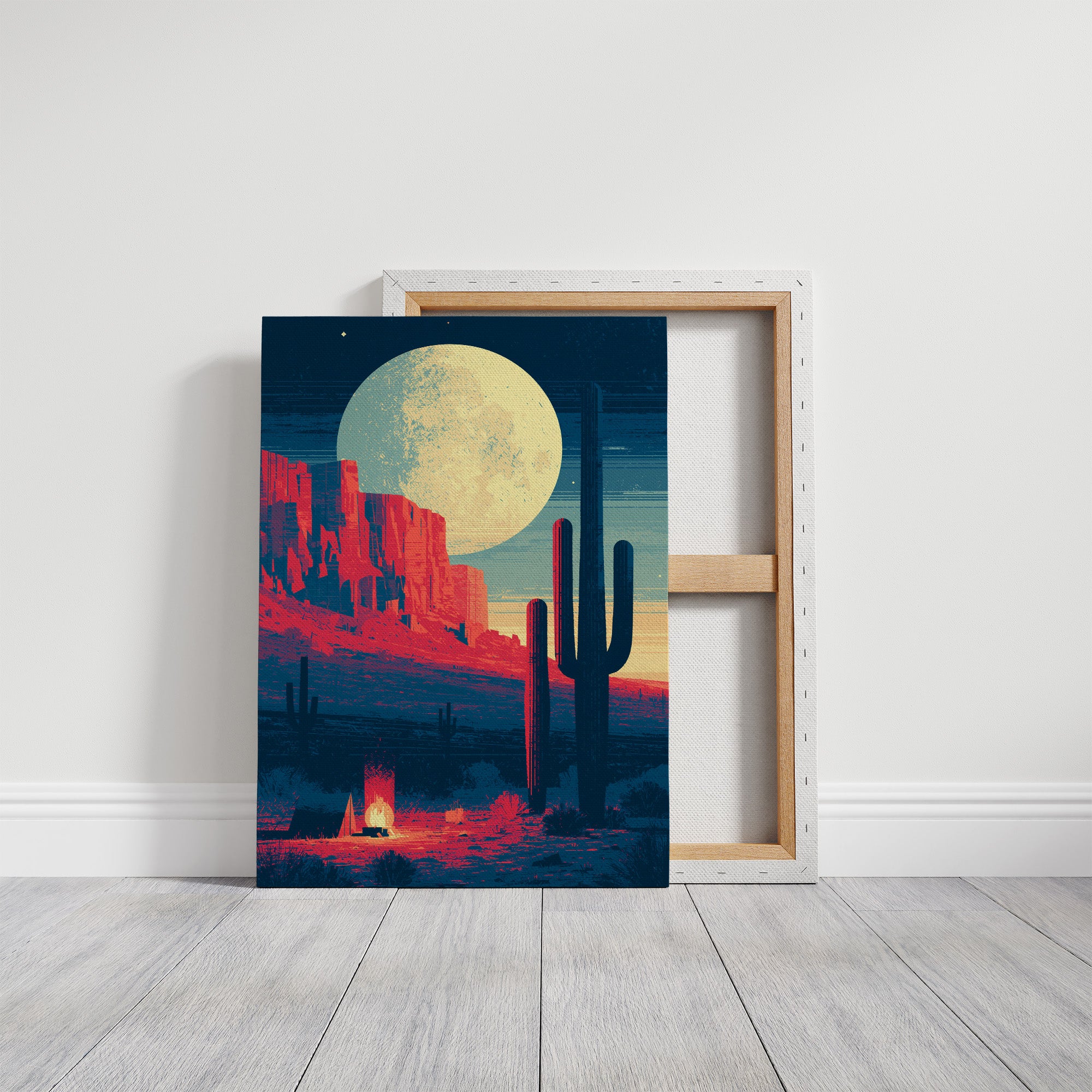 Campfire Under a Desert Moon
