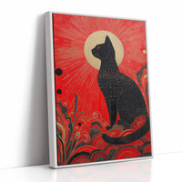 Celestial Cat Guards Crimson Dawn