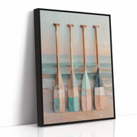 Coastal Oars Rest Between Tides