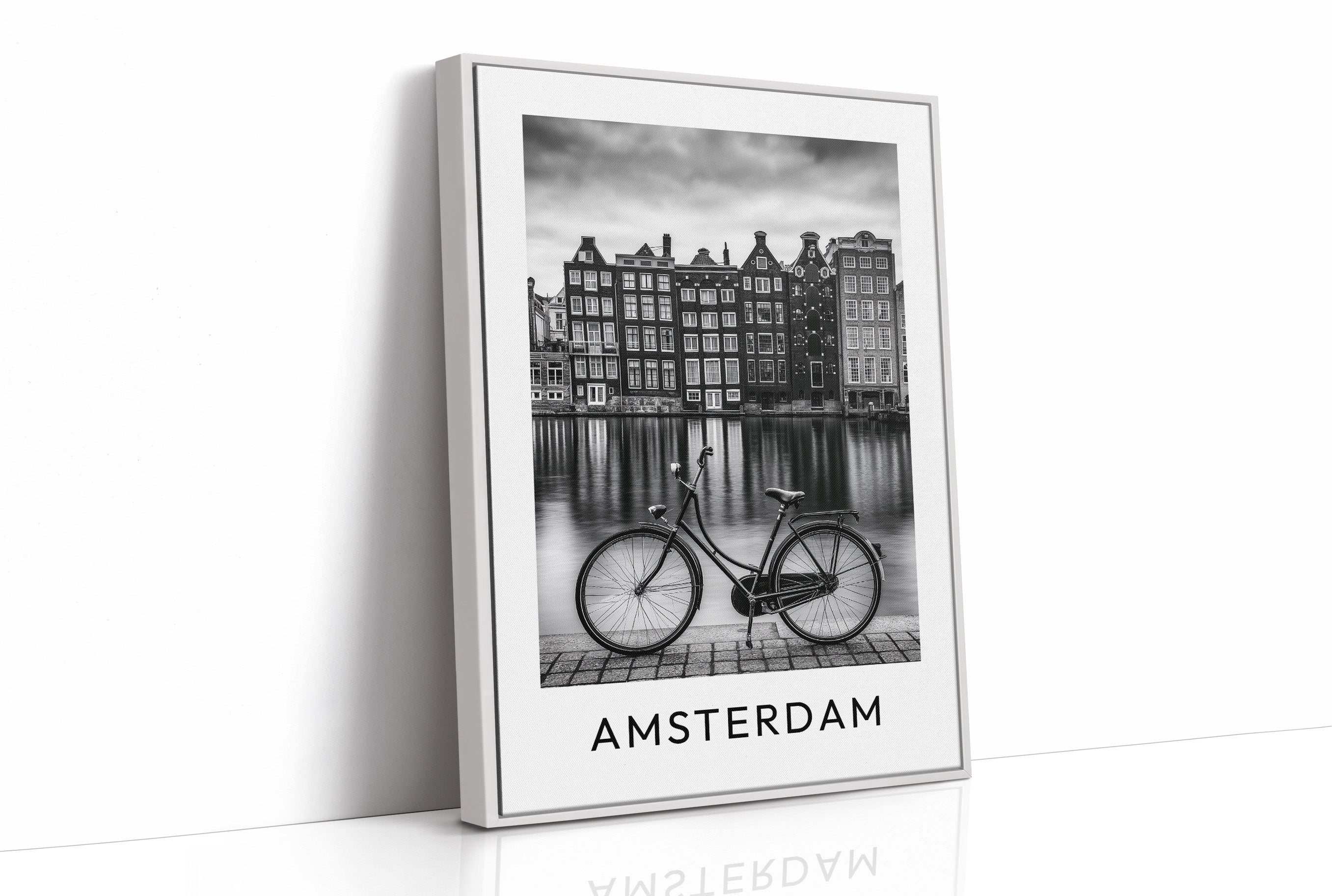 Bicycle By The Canal Houses