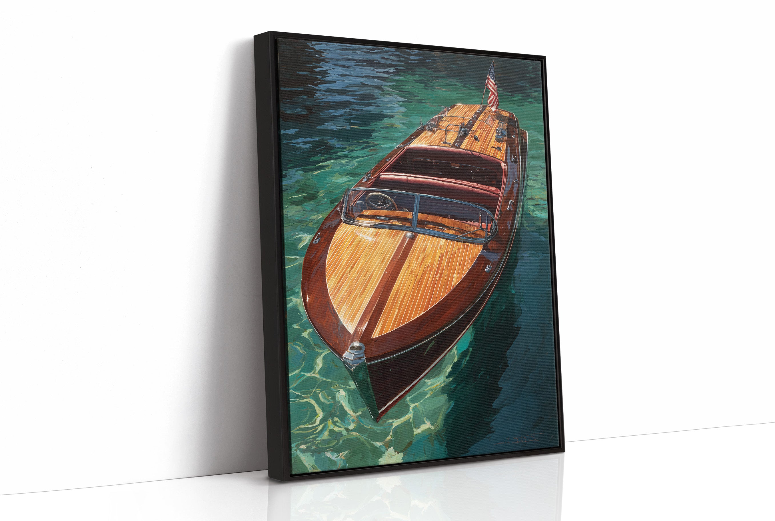 Mahogany Glides Through Emerald Waters