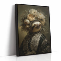 Regal Sloth in Floral Elegance