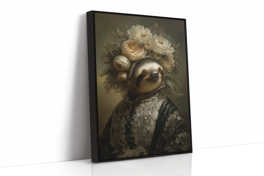 Regal Sloth in Floral Elegance