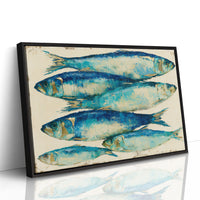 Bold Sardines in Cobalt & Gold