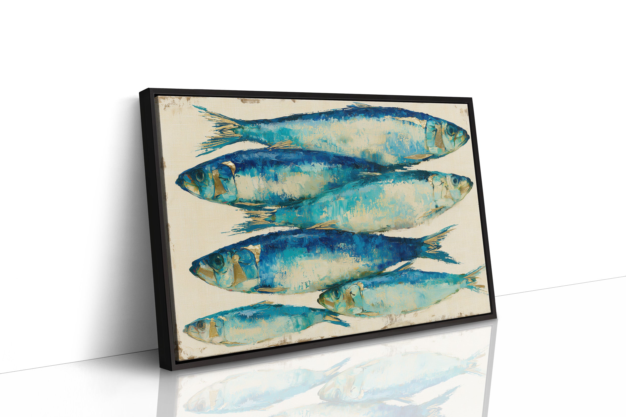 Bold Sardines in Cobalt & Gold