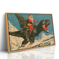 Santa Rides a T-Rex