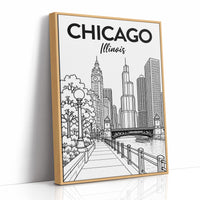 Chicago, Riverwalk Line Art