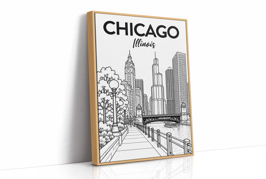 Chicago, Riverwalk Line Art
