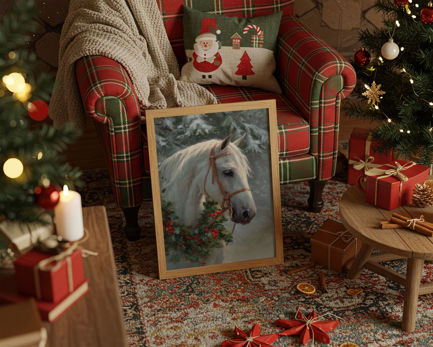 Winter's Grace Adorns Noble Steed