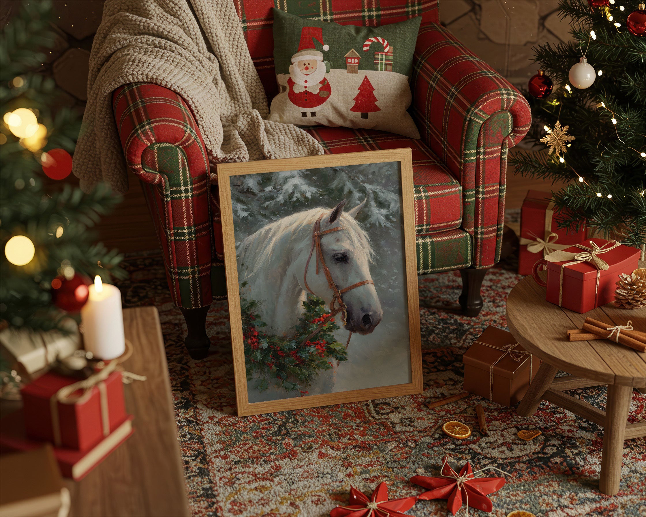 Winter's Grace Adorns Noble Steed