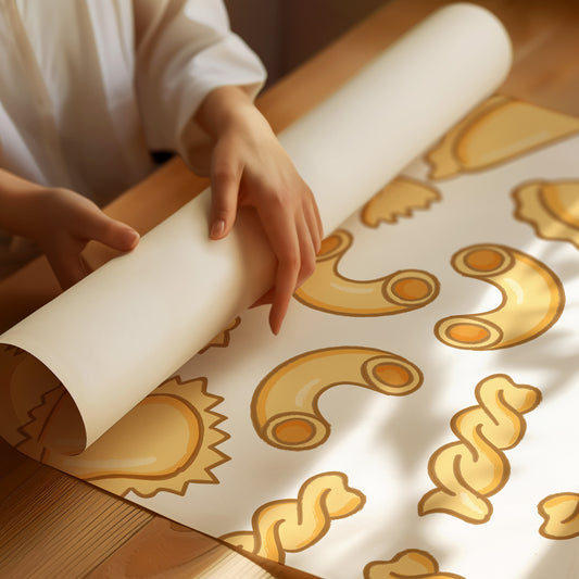 Pasta Shapes Dance In Golden Light