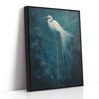 White Egret Wall Art – Elegant Minimalist Bird Print, Coastal Decor