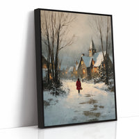 A Red Coat in Falling Snow