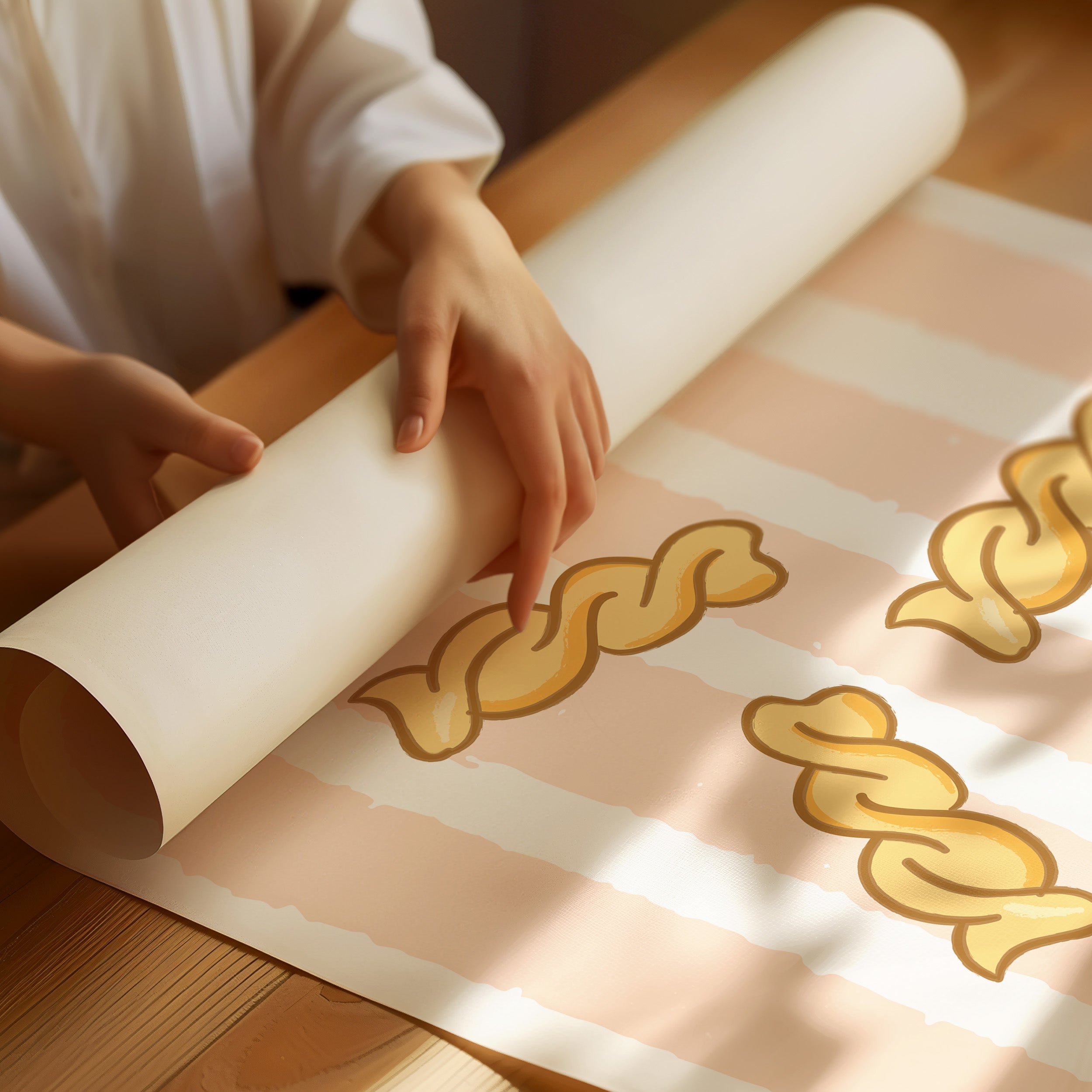 Pasta Dances Through Blush Stripes