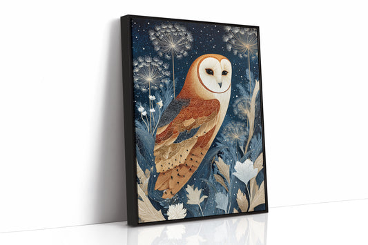 Barn Owl Amidst Ethereal Flora