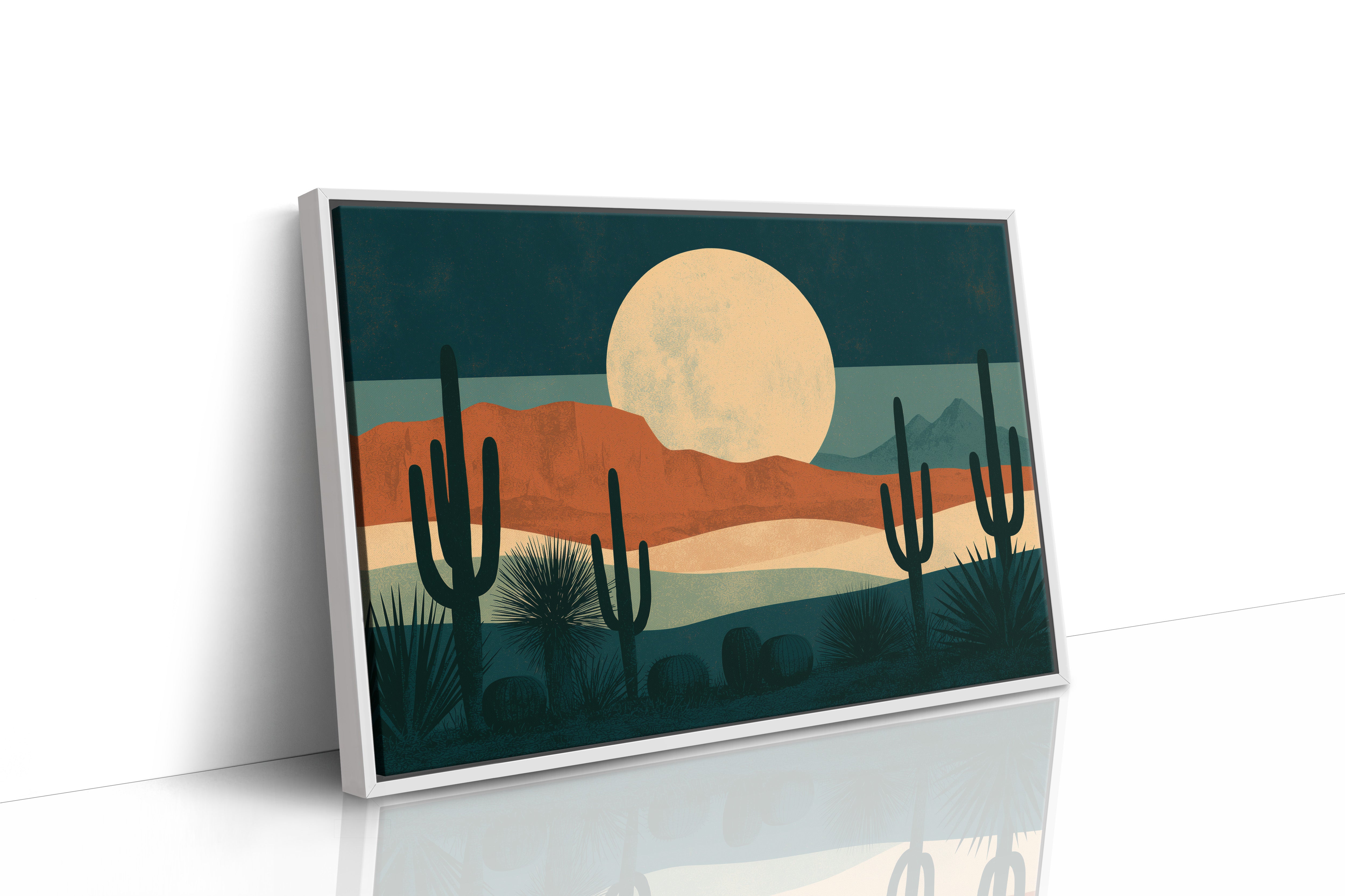 Full Moonrise Over Cactus Ridge