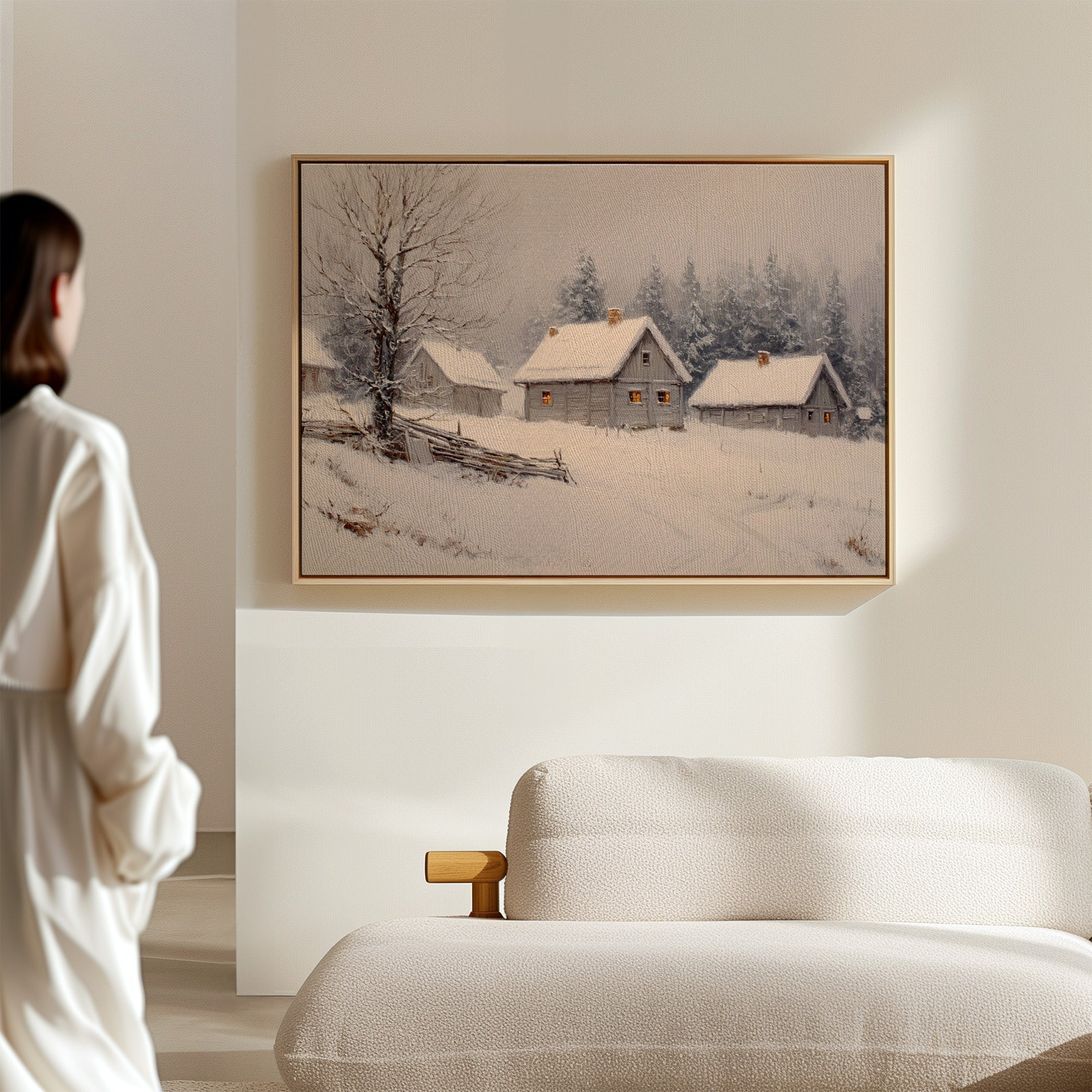 Cottages Beneath a Winter Veil