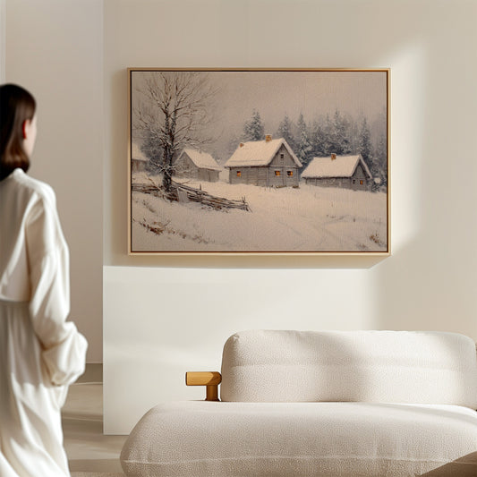 Cottages Beneath a Winter Veil