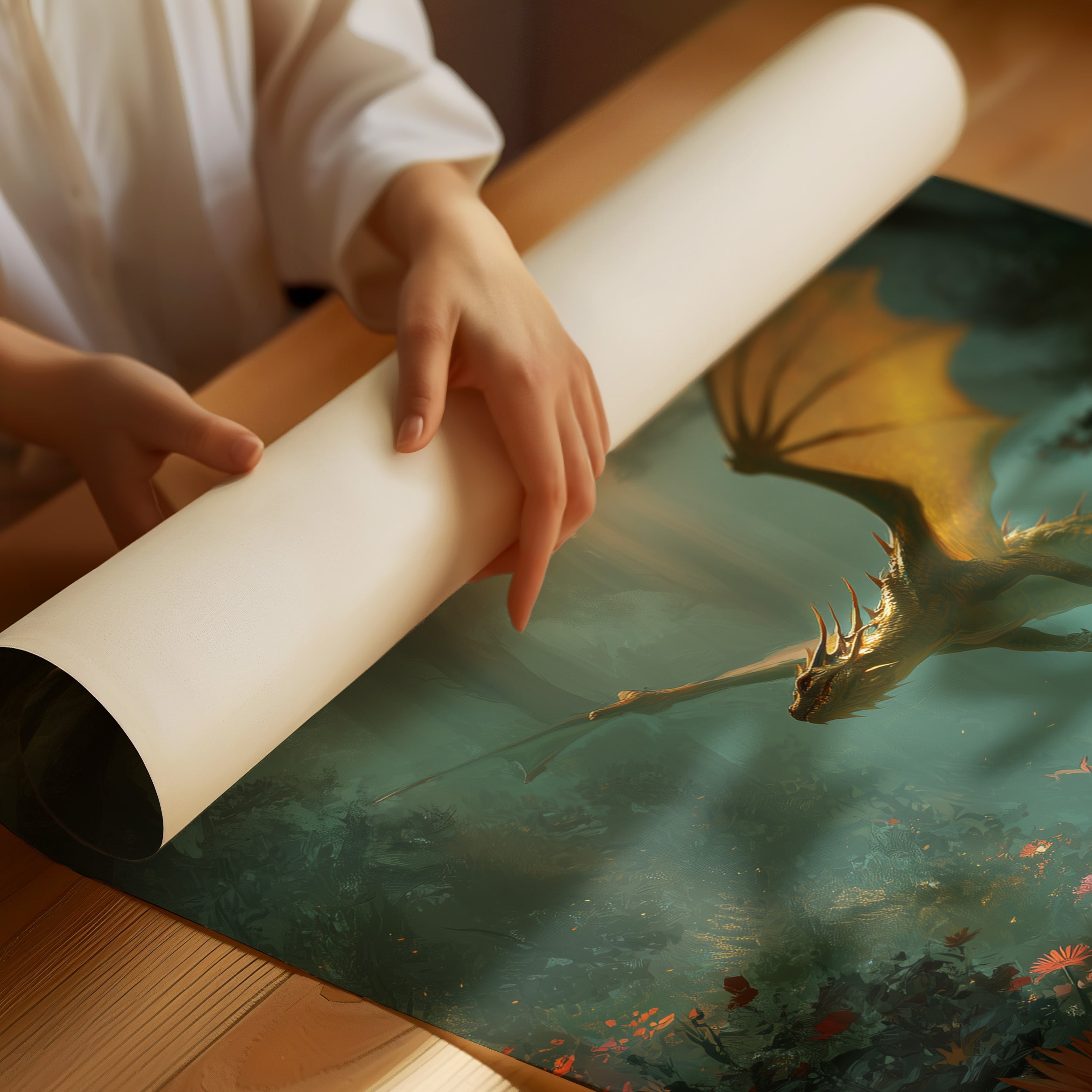 Golden Wings Through Misty Realms