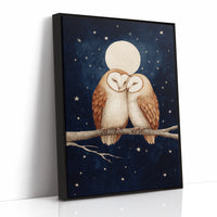 Loving Owls Under a Full Moon