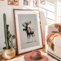 Watercolor Moose Meets Rustic Comfort