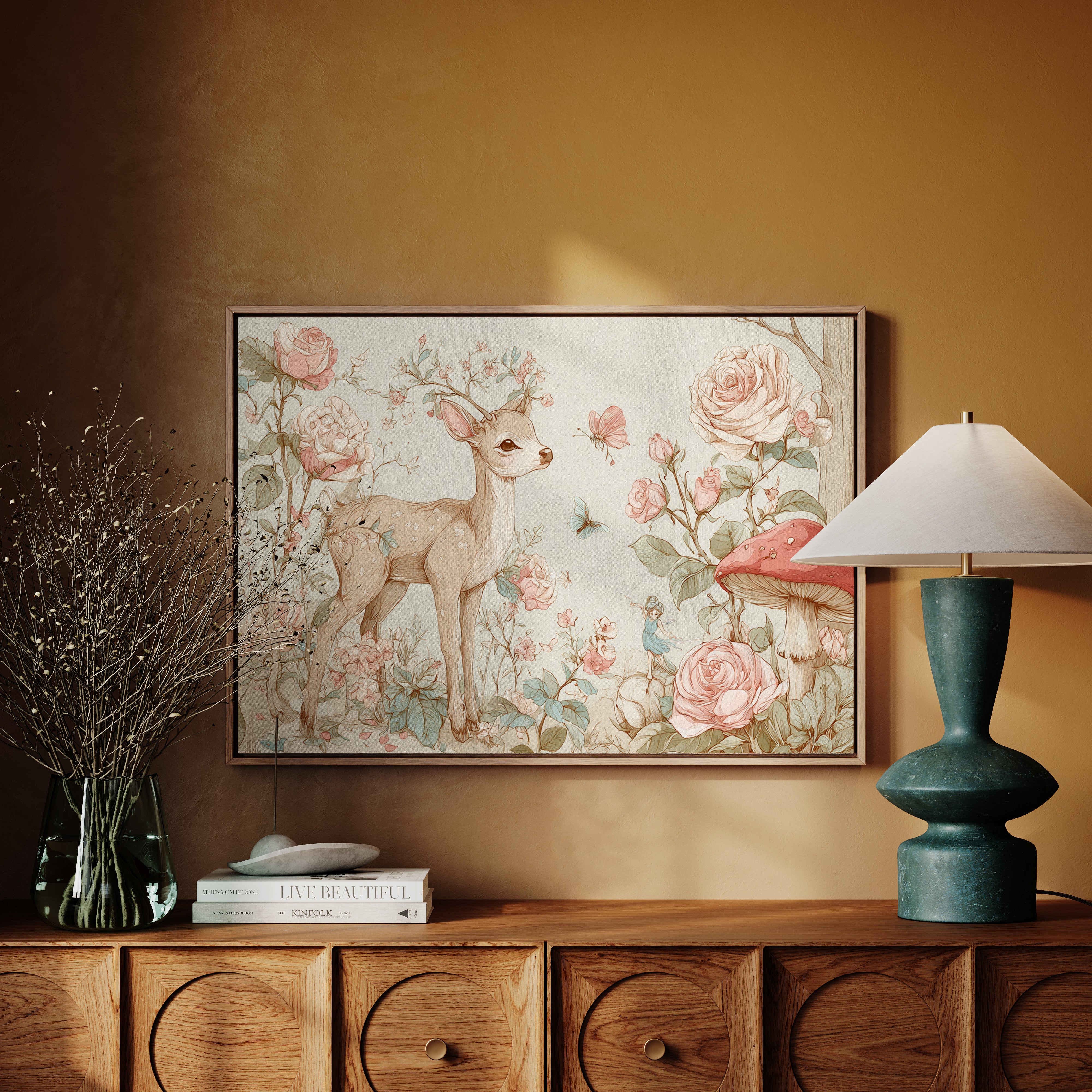 Fawn Dances Through Rose Garden Magic