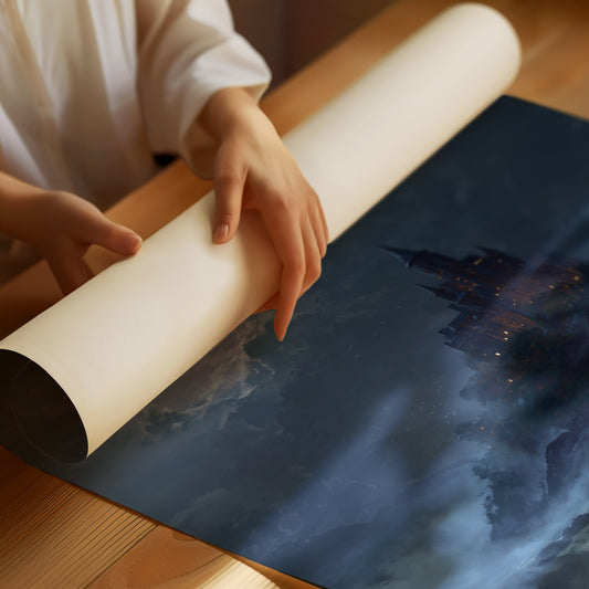 Castle Perched Above Midnight Tides