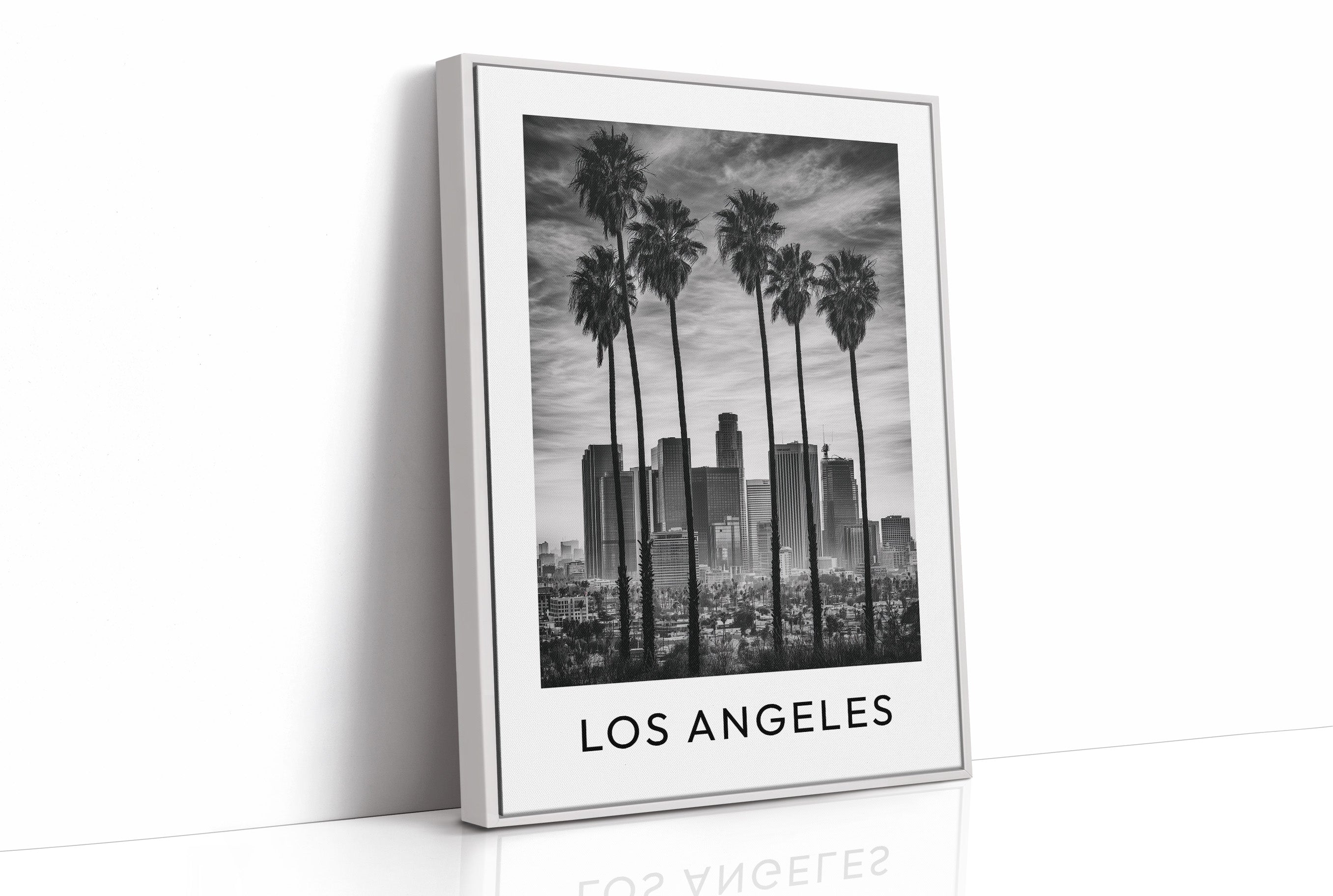 Downtown Skyline Palm Silhouettes