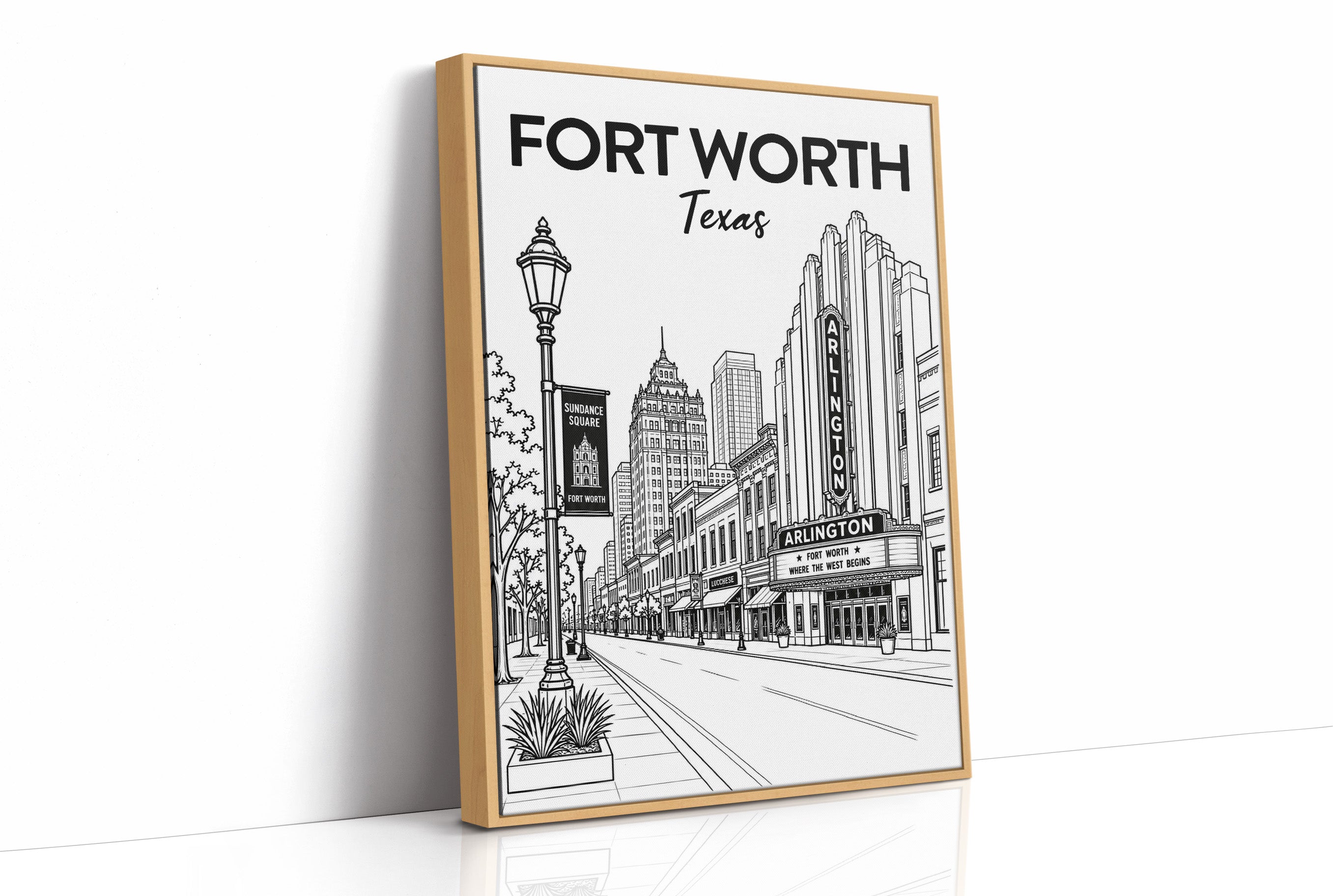Fort Worth, Marquee Line Art