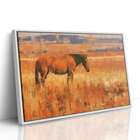 Bay Horse In Amber Grass