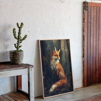 Fox Wall Art – Mystical Forest Print, Woodland Animal Decor, Nature-Inspired Painting