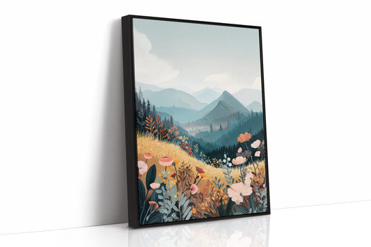 Fields of Color Beneath Mountains