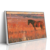 Grazing Horse, Crimson Dusk