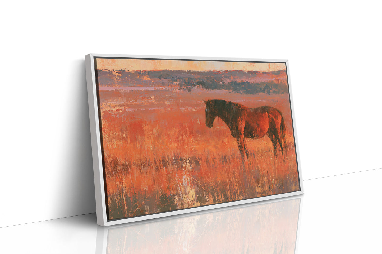 Grazing Horse, Crimson Dusk